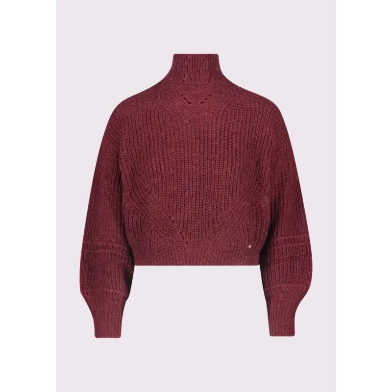 Maglia bordeaux in lana e alpaca