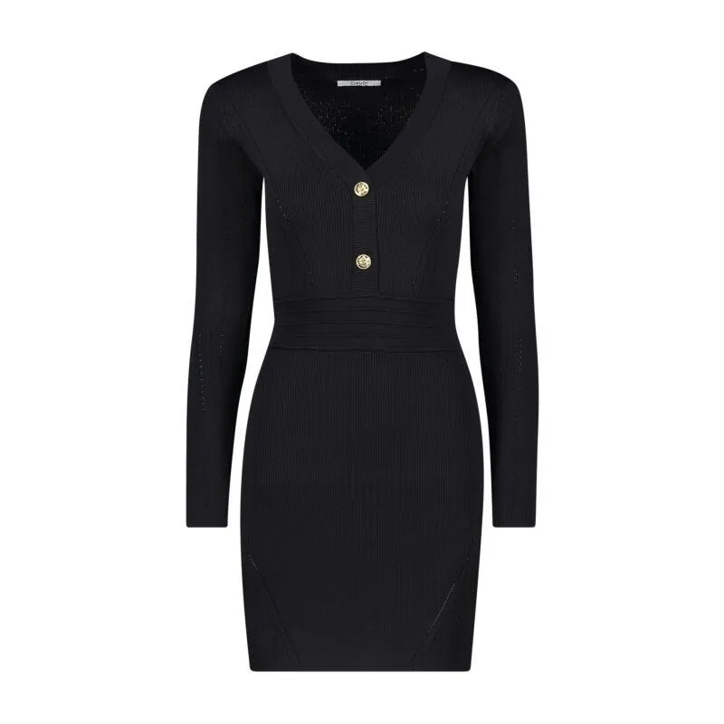 Mini abito nero in maglia