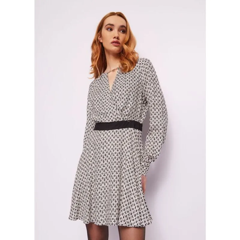 Mini abito in twill stampato