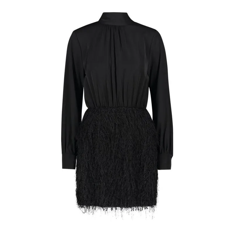 Mini abito nero in georgette