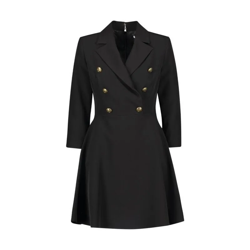 Mini abito nero con bottoni