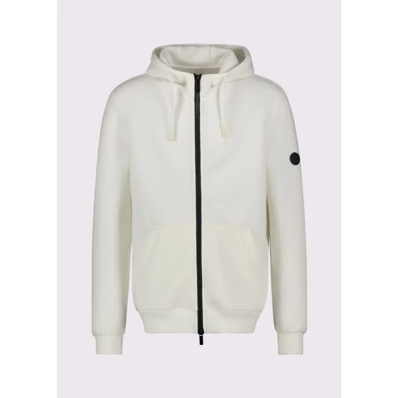 Felpa bianca con cappuccio e zip