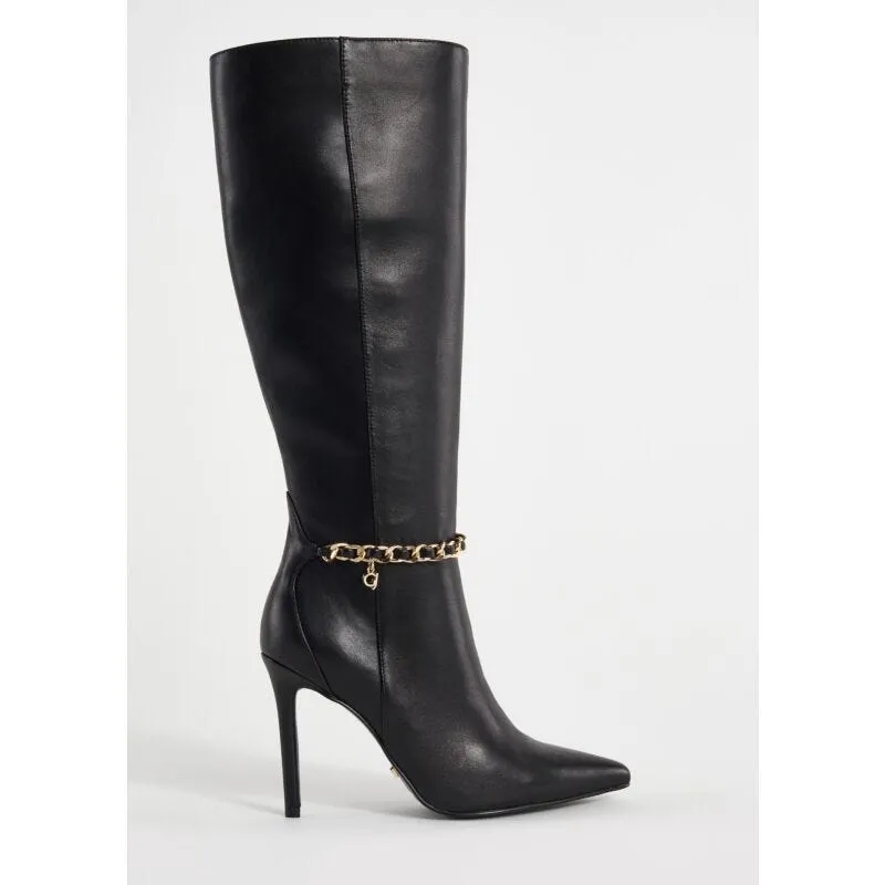 Stivali in pelle con catena