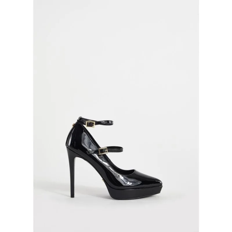 Décolleté in vernice con cinturini