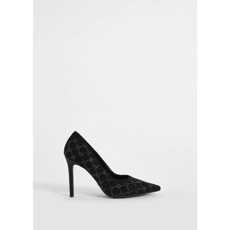 Décolleté con logo e strass