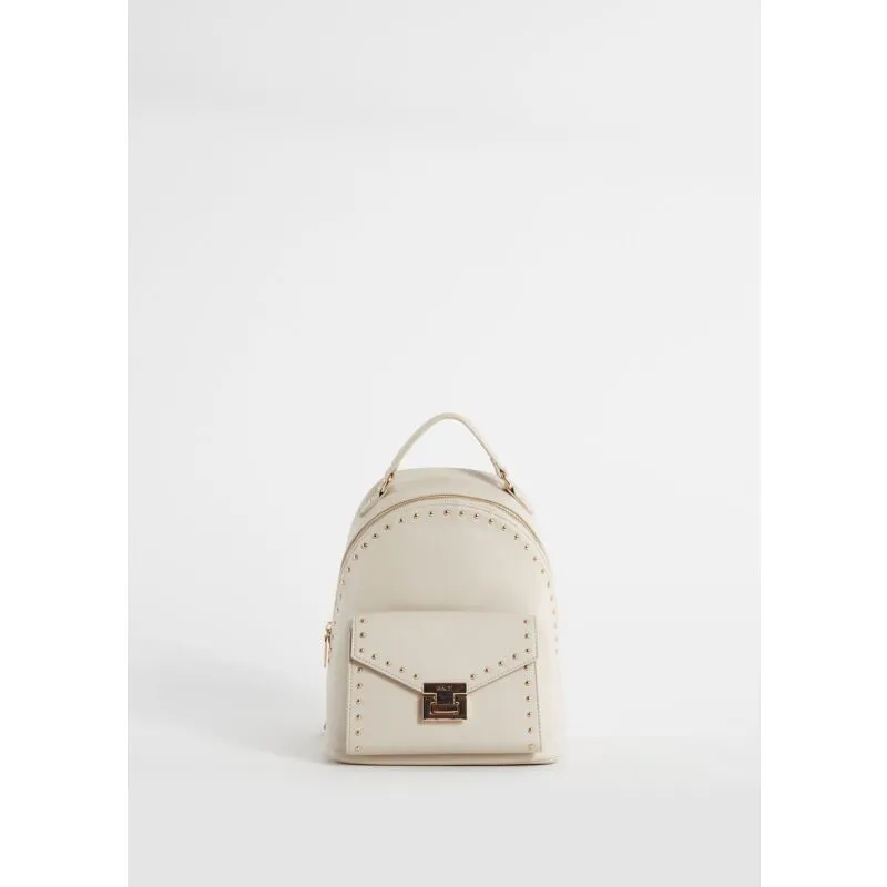 Zaino bianco con borchie