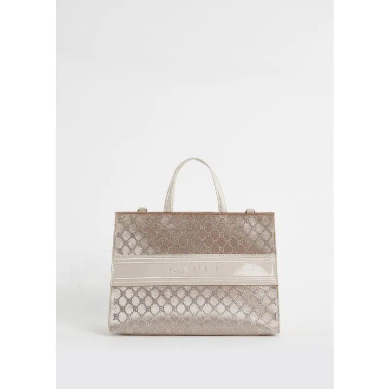 Shopping bag in velluto con strass