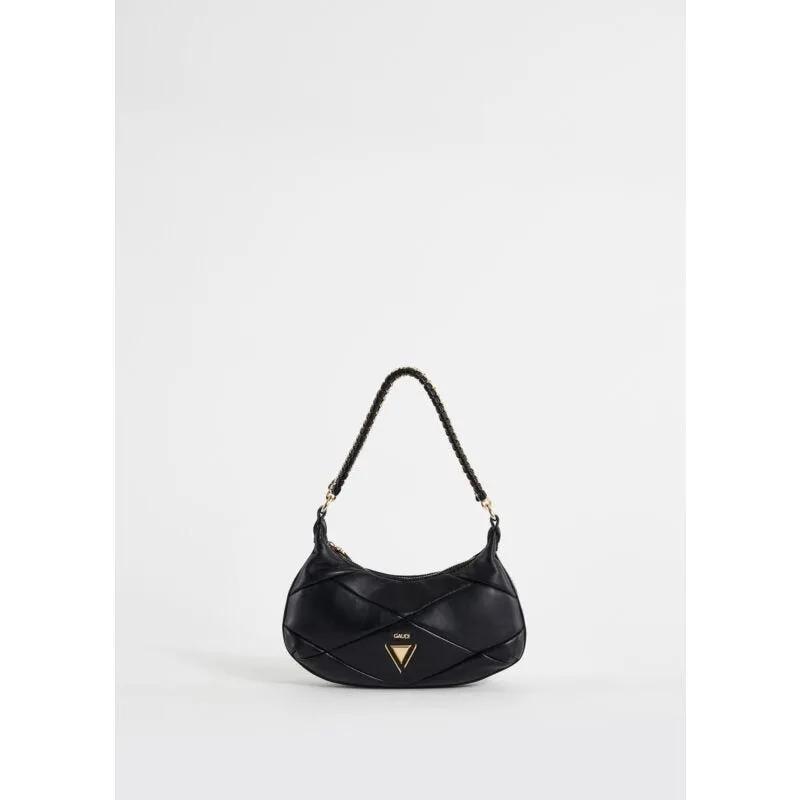Mini borsa hobo nera in similpelle