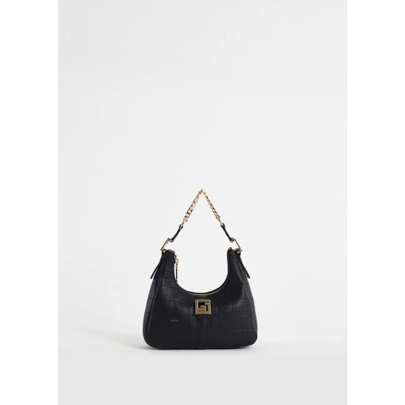 Mini borsa hobo nera trapuntata