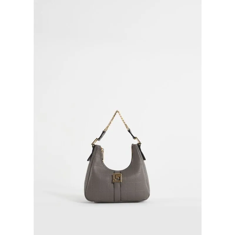 Mini borsa hobo grigia trapuntata