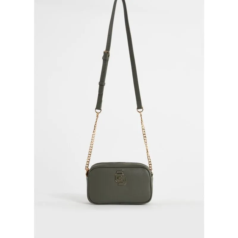 Borsa crossbody verde con charm
