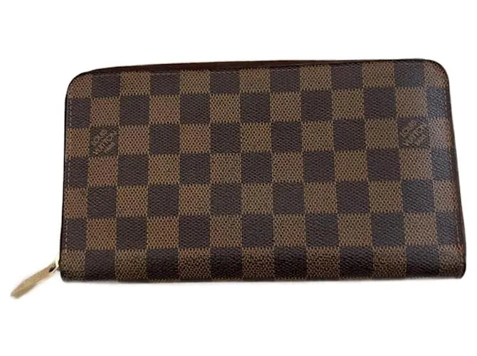 Zippy Louis Vuitton Portafoglio portacontanti a scacchi Marrone scuro
