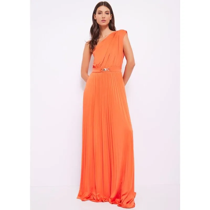 Vestito monospalla plissé