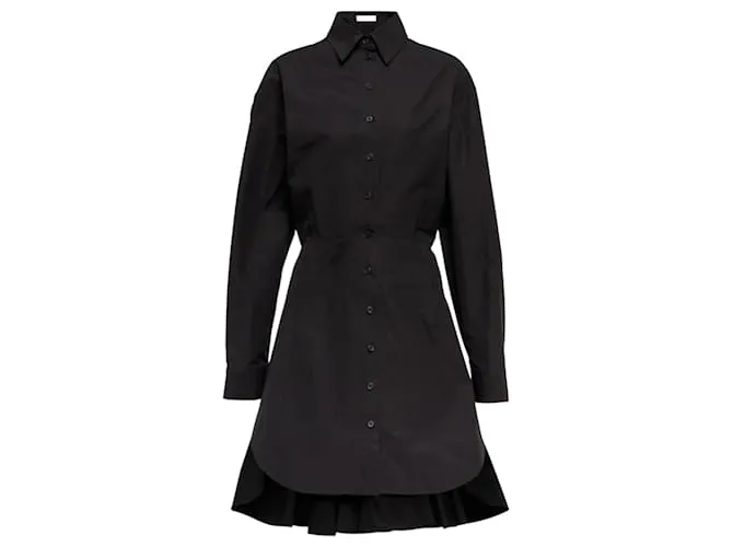 Abito camicia in popeline di cotone misto Alaïa Nero