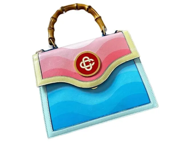 Borsa Casablanca Memphis in Pelle Multicolore con Stampa Pitone