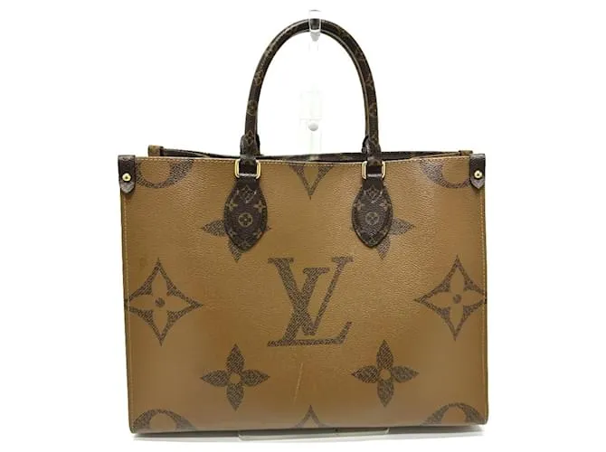 Borsa a Spalla Louis Vuitton Monogram On the Go MM Marrone
