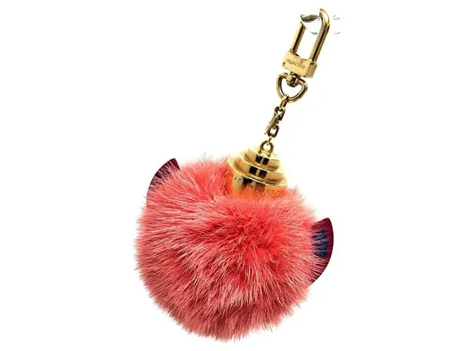 Portachiavi in pelliccia rosa Louis Vuitton