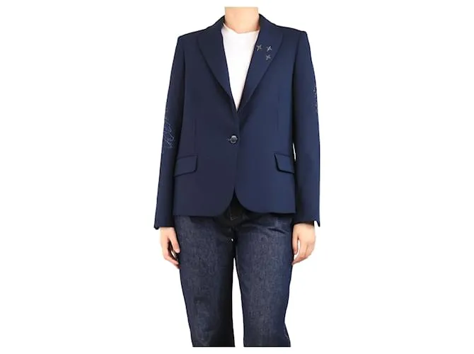 Zadig & Voltaire Blazer blu navy con perline - taglia UK 12