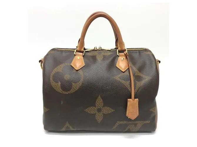 Speedy Borsa Boston Mini Bandoulière 30 Monogramma Gigante Louis Vuitton Marrone