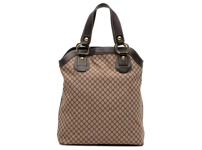 Céline Borsa Tote in Tela Macadam Marrone Celine Beige