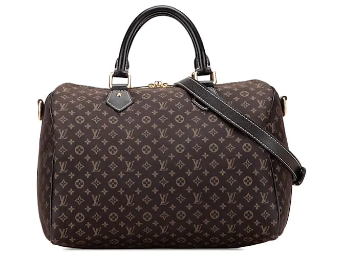 Speedy Louis Vuitton Mini Lin Monogram Marrone Bandoulière 30 Marrone scuro