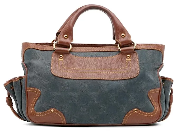 Céline Borsa Boogie in denim Macadam blu Celine Marrone