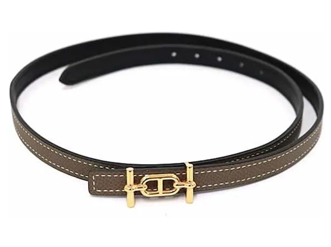 Cintura in pelle reversibile Hermès Marrone Nero