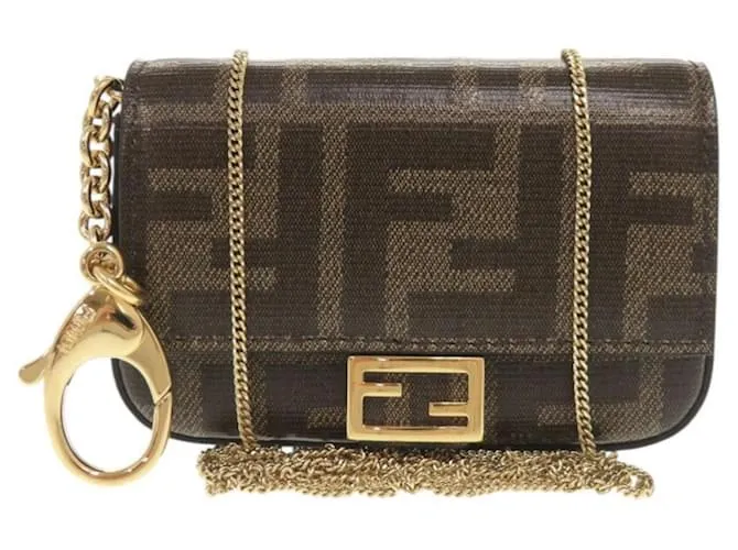 Borsa a Spalla Fendi Nano Baguette Charm Marrone