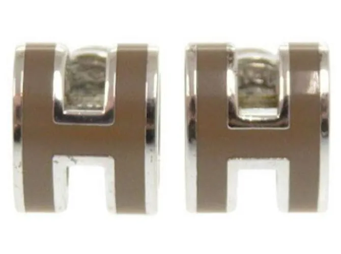 Orecchini Hermès Pop Ash Mini Metallo Marrone