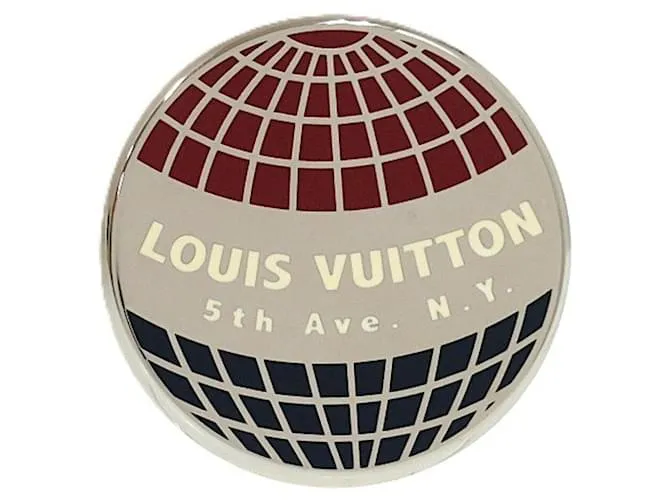 Spilla in metallo argento Louis Vuitton Circle Rosso Blu