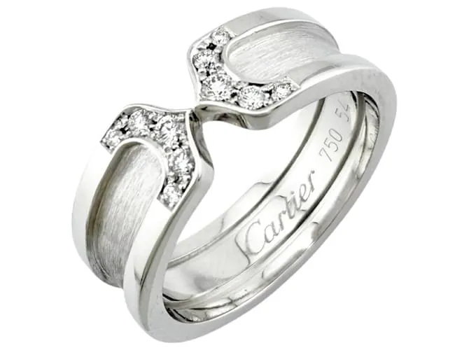 Anello 2C Cartier in oro bianco 18K con diamante Argento