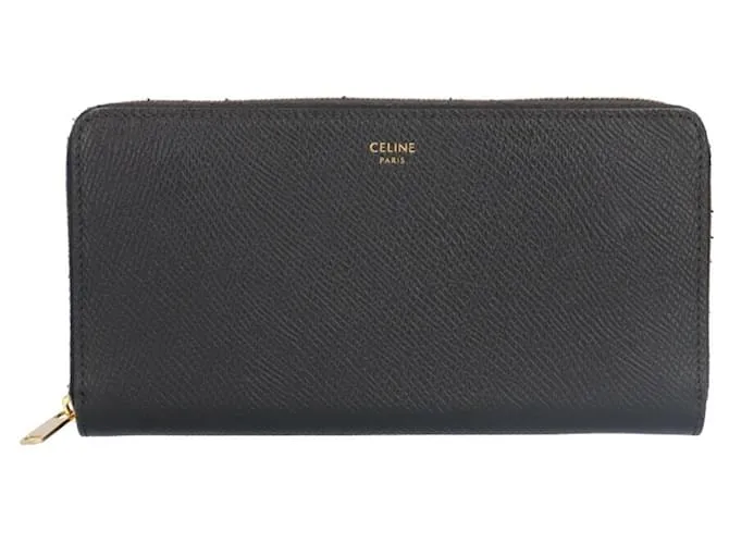 Céline Grande portafoglio con zip Celine Nero