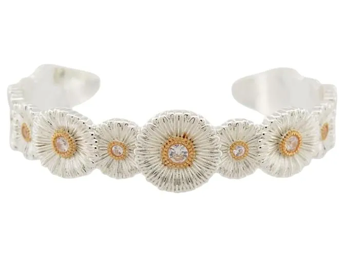 NUOVO BRACCIALE BUCCELLATI FIORI MARGHERITA ARGENTO