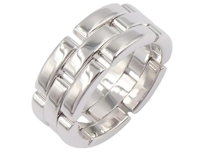 Anello Cartier Maillon Panthère in K18WG Taglia 12 Argento