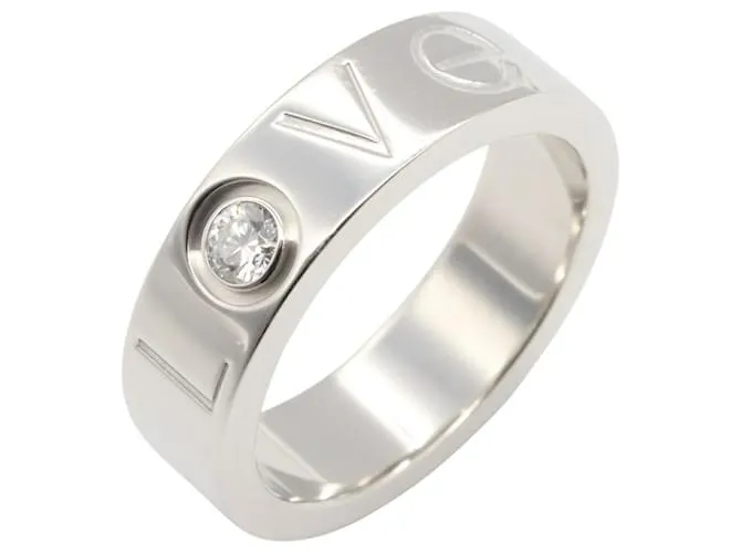 Anello Cartier Love in oro bianco Au750 con diamante, misura 9 Argento