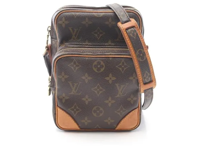 Borsa a Spalla in Tela Monogram Amazon di Louis Vuitton Marrone