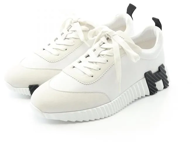 Sneakers in pelle scamosciata Bouncing di Hermès Nero Bianco