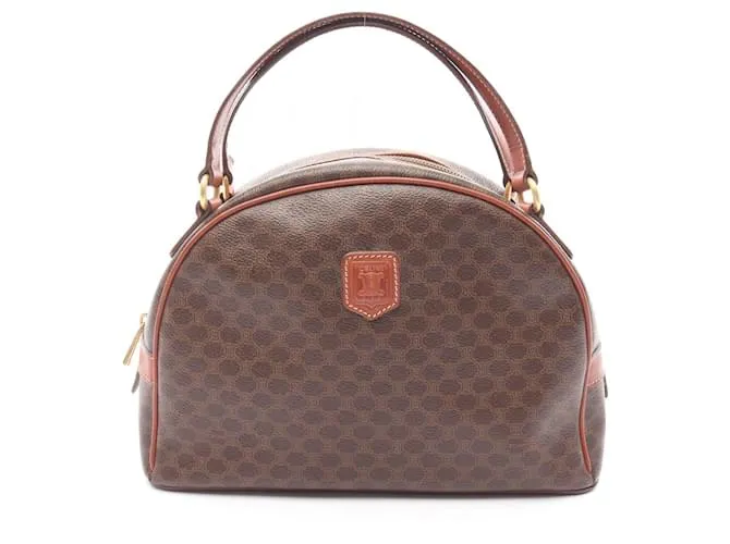 Céline Borsa a mano in tela rivestita in PVC Macadam di Celine Marrone