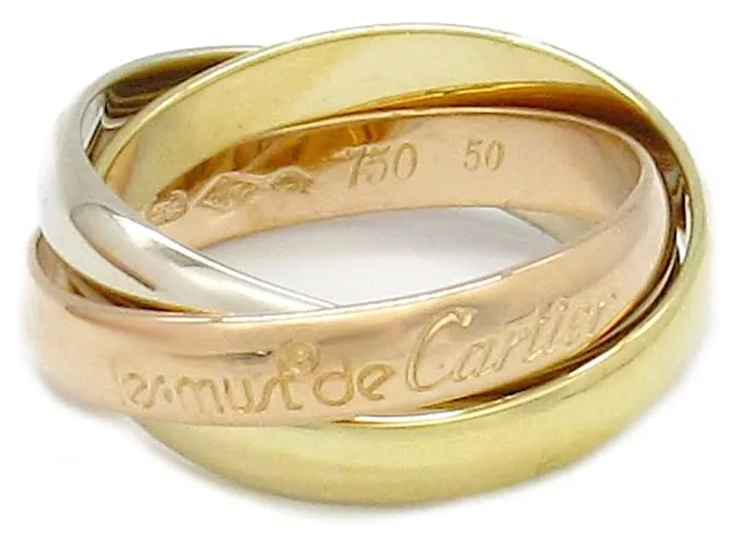 Anello Cartier Trinity Au750 Taglia 10 D'oro