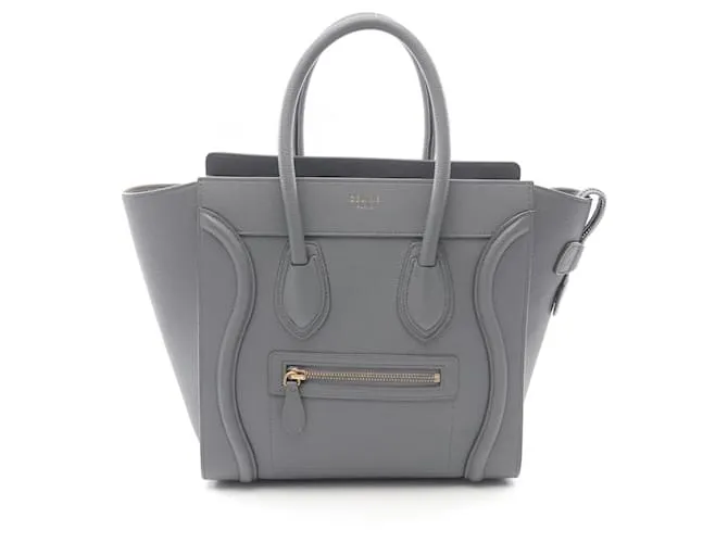 Céline Borsa tote micro shopper in pelle di vitello Celine Luggage Grigio