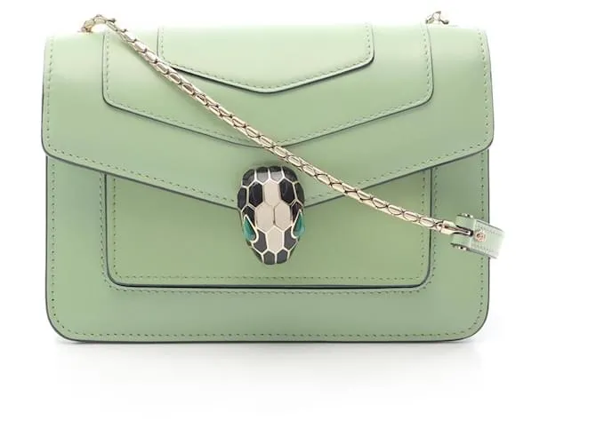Bulgari Borsa a spalla in pelle Serpenti Forever di BVLGARI Verde