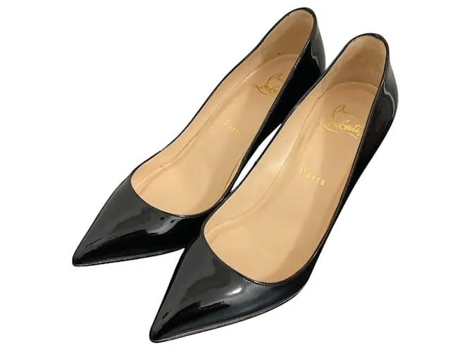Pumps PIGALLE 85 IN PELLE LUCIDA di Christian Louboutin Nero