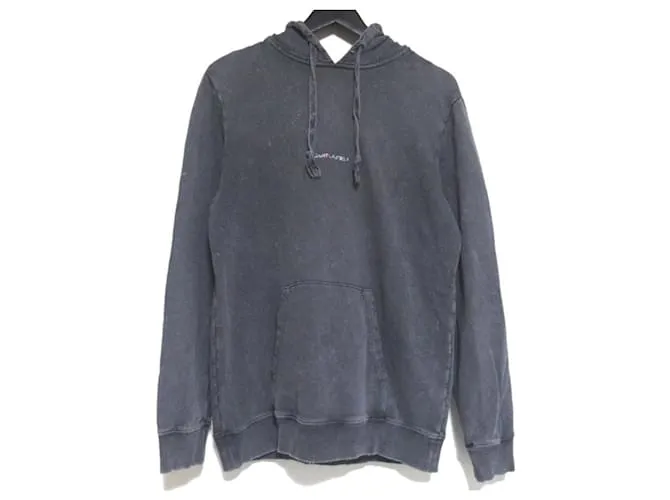 Yves Saint Laurent Felpa con stampa logo Saint Laurent Paris Marrone Grigio