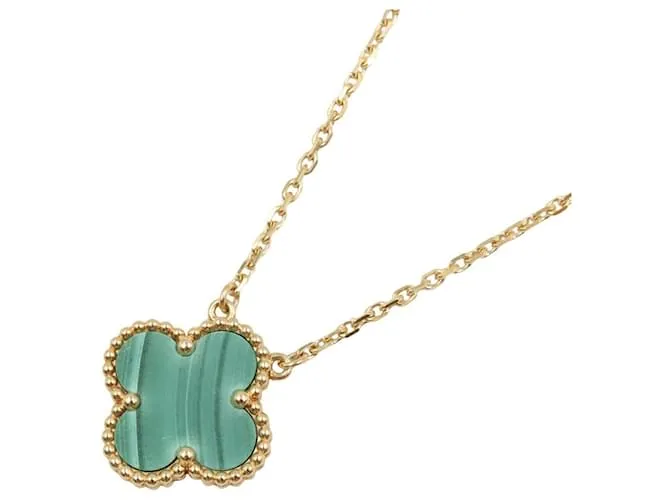 Collana Van Cleef & Arpels Vintage Alhambra Malachite Au750 Verde