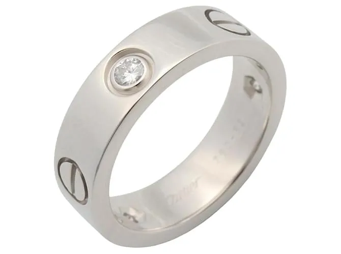 Anello Cartier Love in oro bianco Au750 con diamante, misura 11.5 Argento