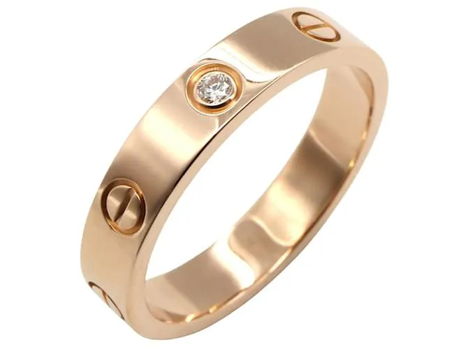 Anello Mini Love Cartier Au750 con Diamante Taglia 14 D'oro
