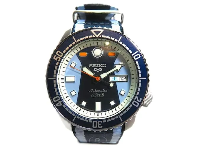 Orologio in Acciaio Inossidabile Seiko SEIKO 5 Sports Super Cub Collaborazione Edizione Limitata Blu