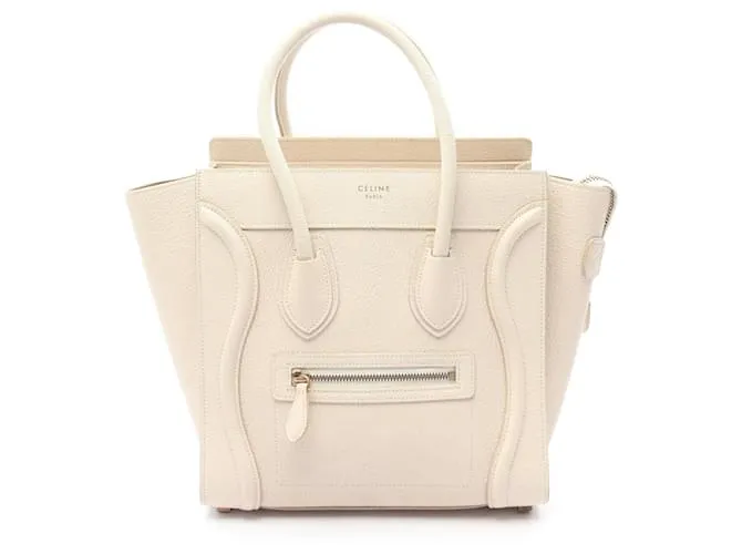 Céline Borsa tote micro shopper in pelle di vitello Celine Luggage Bianco