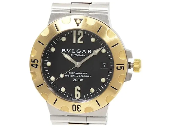Bulgari Orologio Bvlgari Diagono Scuba con quadrante nero SD38SG