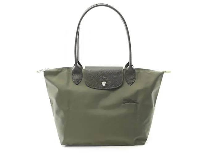 Borsa tote in tela e pelle Le Pliage Green di Longchamp Verde